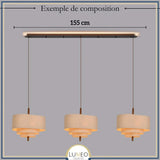 Suspension tissu spirale et bois | Élégance contemporaine