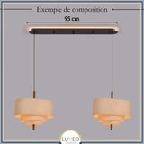 Suspension tissu spirale et bois | Élégance contemporaine