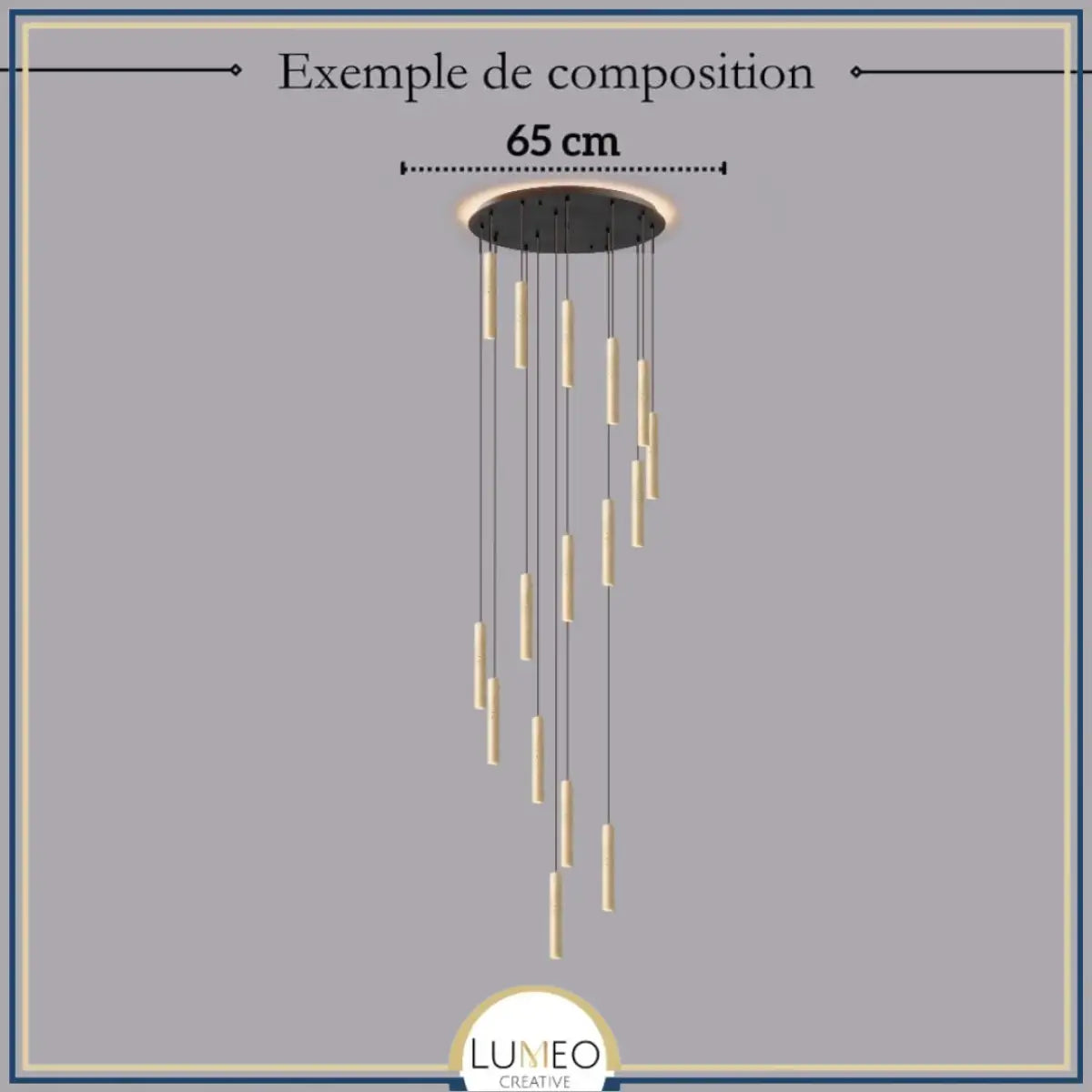 Suspension tube cylindrique en pierre naturelle