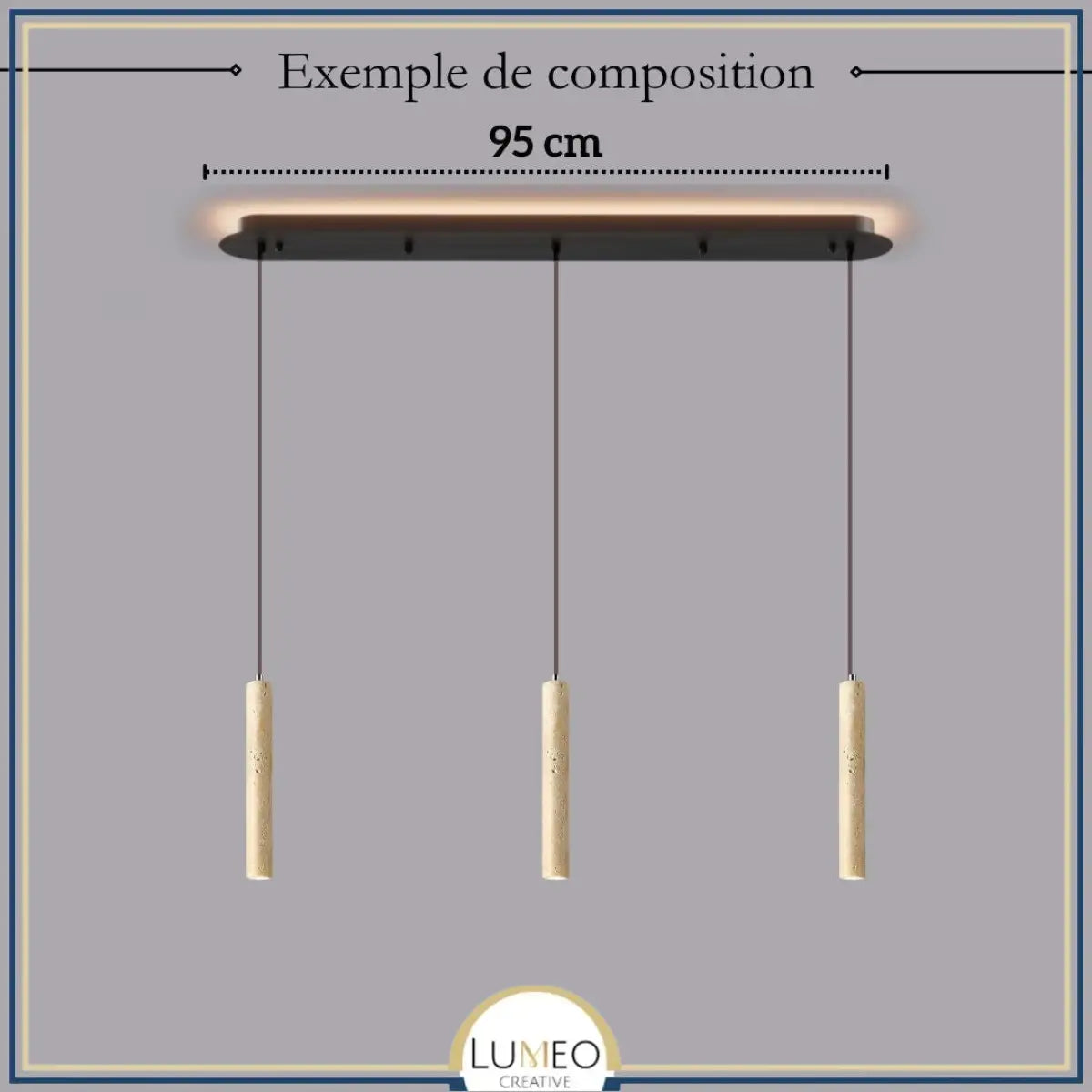 Suspension tube cylindrique en pierre naturelle