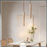 Suspension tube en pierre naturelle | Élégance minérale