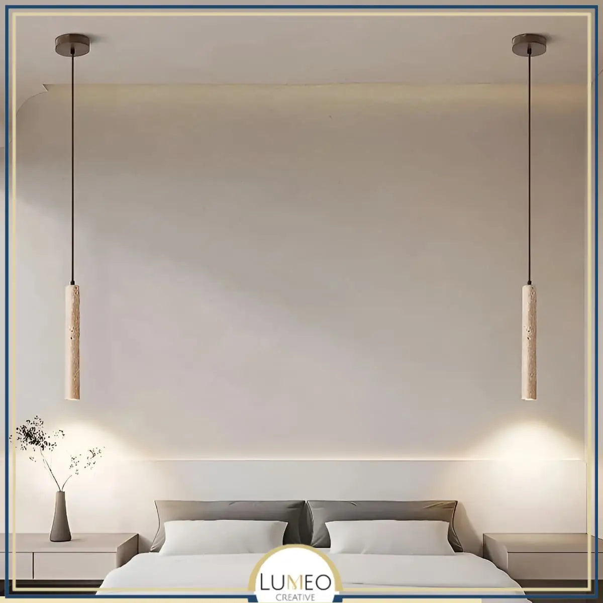 Suspension tube en pierre naturelle | Élégance minérale