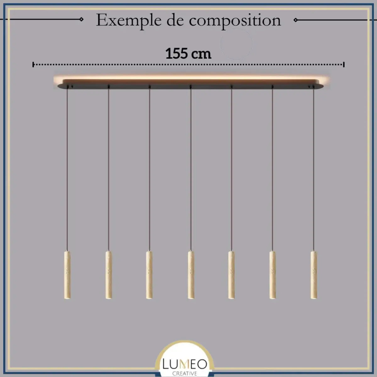 Suspension tube cylindrique en pierre naturelle