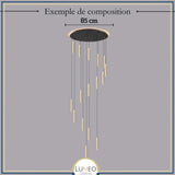 Suspension tube cylindrique en pierre naturelle