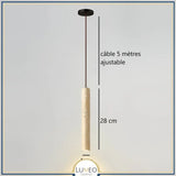 Suspension tube cylindrique en pierre naturelle