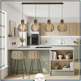 suspension en bois naturel style scandinave pour ilot de cuisine et salle à manger moderne , woody