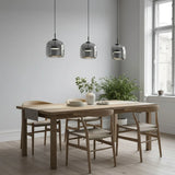 suspension design en verre teinté et fumé gris intense et à LED pour salon, salle à manger et cuisine