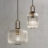 suspension en verre transparent retro chic vintage