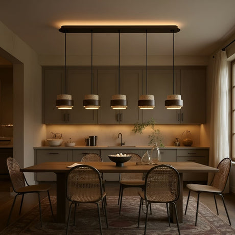 Suspension SATURNE en pierre naturelle et bois | Style scandinave