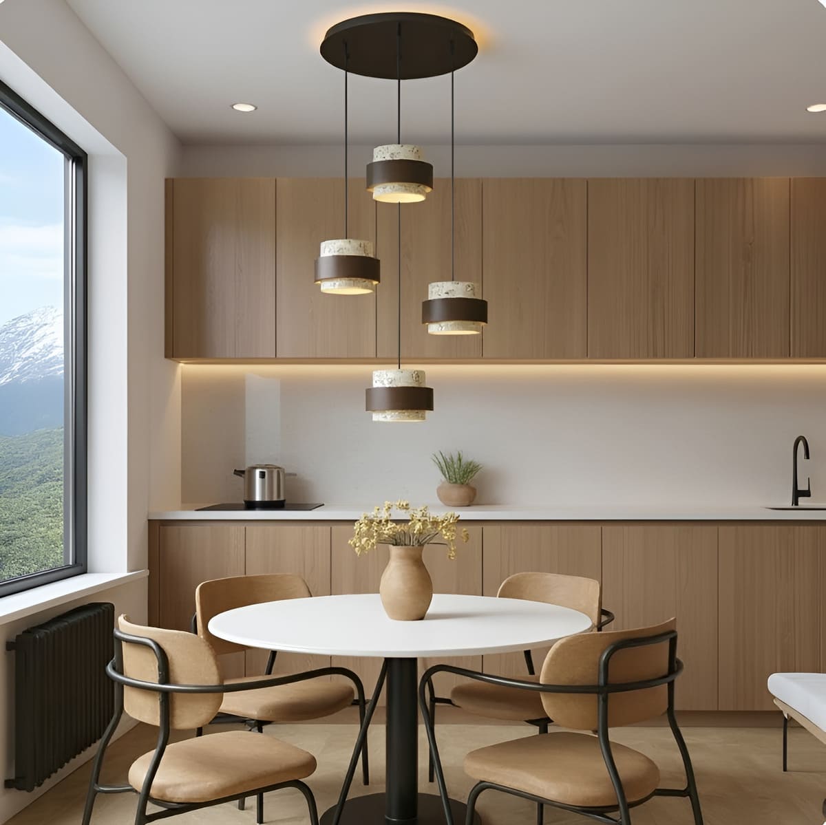 lustre cuisine bois moderne