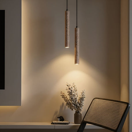 Suspension tube en pierre naturelle | Élégance minérale