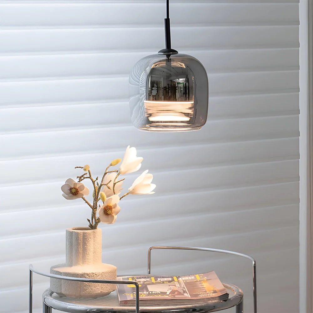 Suspension moderne en verre teinté NOVA | 1 Suspension
