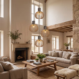 Suspension bohème chic en bois naturel WOODY | 100% Personnalisable