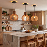 Suspension bohème chic en bois naturel WOODY | 100% Personnalisable