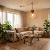 Suspension bohème chic en bois naturel WOODY | 1 Suspension