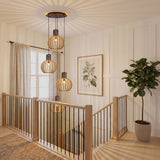 Suspension bohème chic en bois naturel WOODY | 1 Suspension