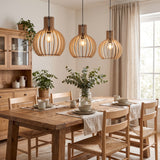 Suspension bohème chic en bois naturel WOODY | 100% Personnalisable