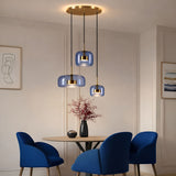 suspension en verre bleu chic design