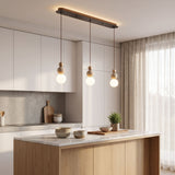 Suspension chic en verre opalin, pierre naturelle et bois | PERLINE