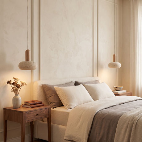 Suspension STONE en pierre naturelle et bois | Style scandinave