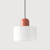 Suspension en verre coloré | Élégance rétro & touche pop Blanc / Rose