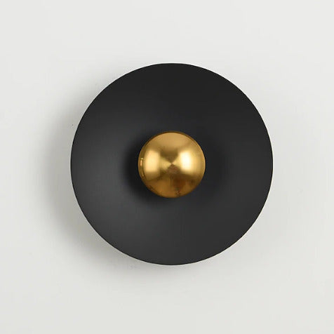 Applique murale circulaire éclipse| Luminaire mural multicolore au style artistique et sculptural 30cm / Noir & Or