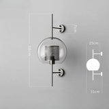 Applique murale cylindrique verre & métal | Luminaire mural style art déco moderne A XL / Chrome