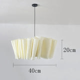 Suspension en tissu plissé bohème | Luminaire doux et poétique Beige crème | 40 cm