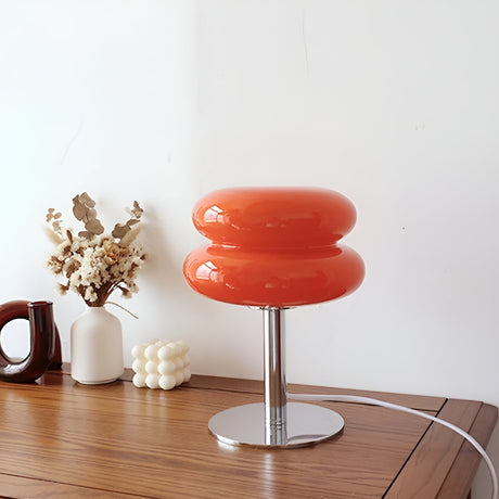 Lampe à poser en verre double diffuseur | Élégance vintage Rouge