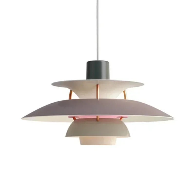 Suspension design soucoupes multicolores | Pop & Rétro chic 30cm / Taupe