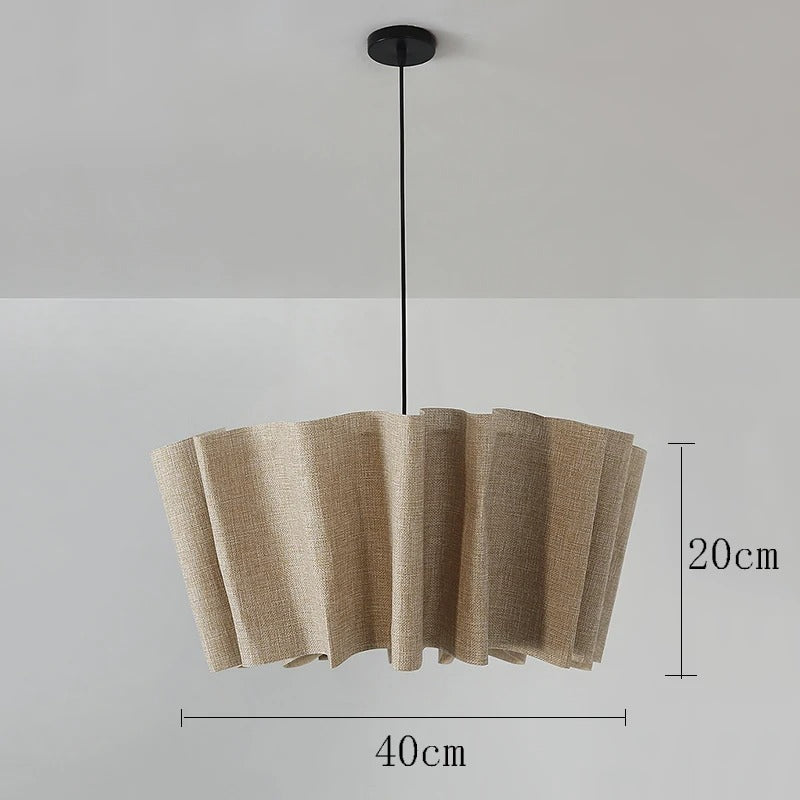 Suspension en tissu plissé bohème | Luminaire doux et poétique Marron clair | 40 cm