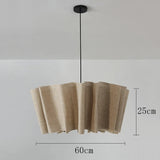 Suspension en tissu plissé bohème | Luminaire doux et poétique Marron clair | 60 cm