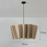 Suspension en tissu plissé bohème | Luminaire doux et poétique Marron clair | 80 cm