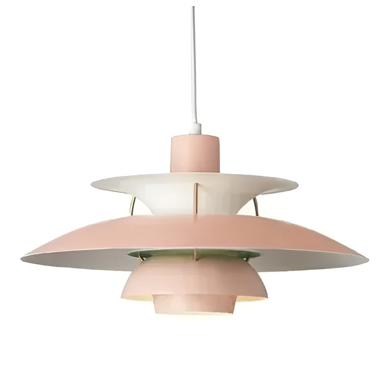 Suspension design soucoupes multicolores | Pop & Rétro chic 30cm / Rose