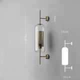 Applique murale cylindrique verre & métal | Luminaire mural style art déco moderne B XL / Cuivre
