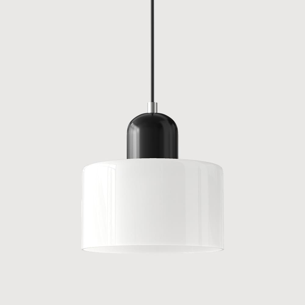 Suspension en verre coloré | Élégance rétro & touche pop Blanc / Noir