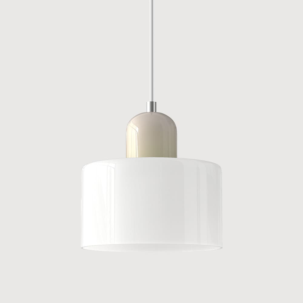 Suspension en verre coloré | Élégance rétro & touche pop Blanc / Blanc
